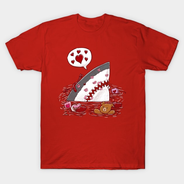 The Valentines Day Shark T-Shirt by nickv47